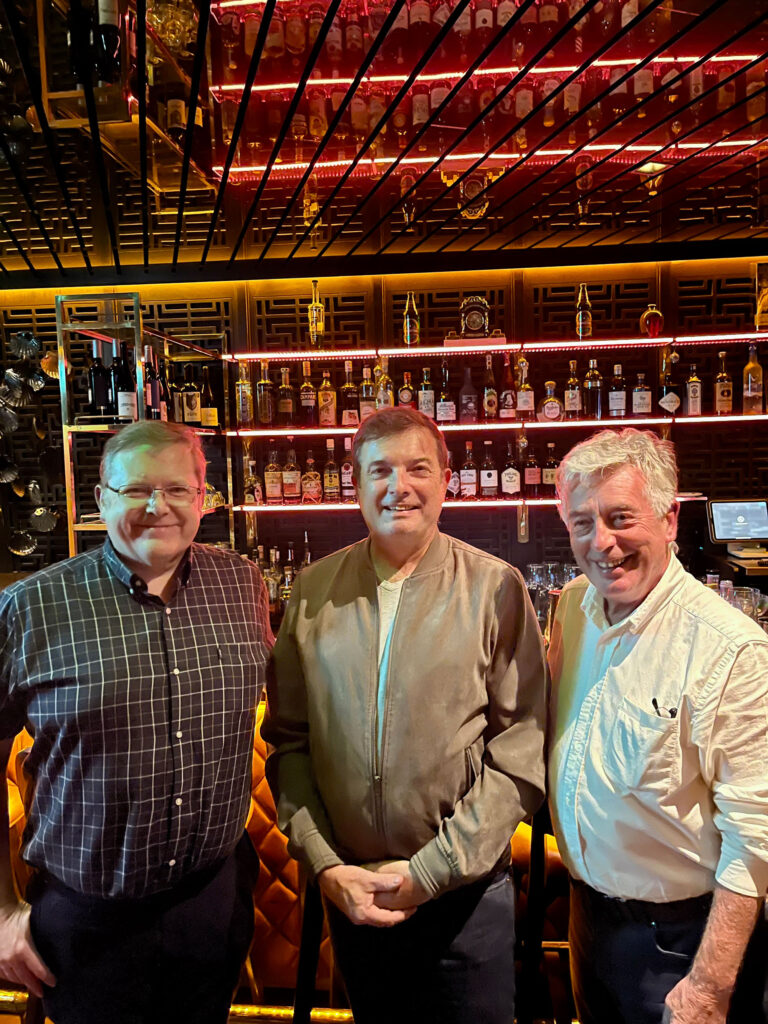 Rea Sound’s Roger McMullan (left) and Sean Gallagher (right) flank Linea Research’s Martin Hildred